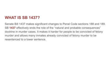 sb 1437 resentencing|SB 1437 – Sentence Reduction For Felony Murder Convictions.